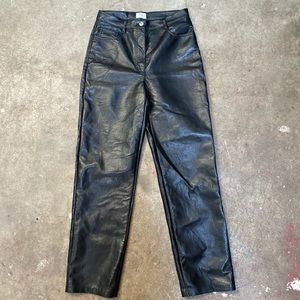 Wilfred Faux Leather Black Pants